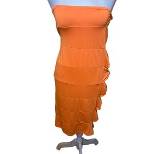 Orange Strapless Dress